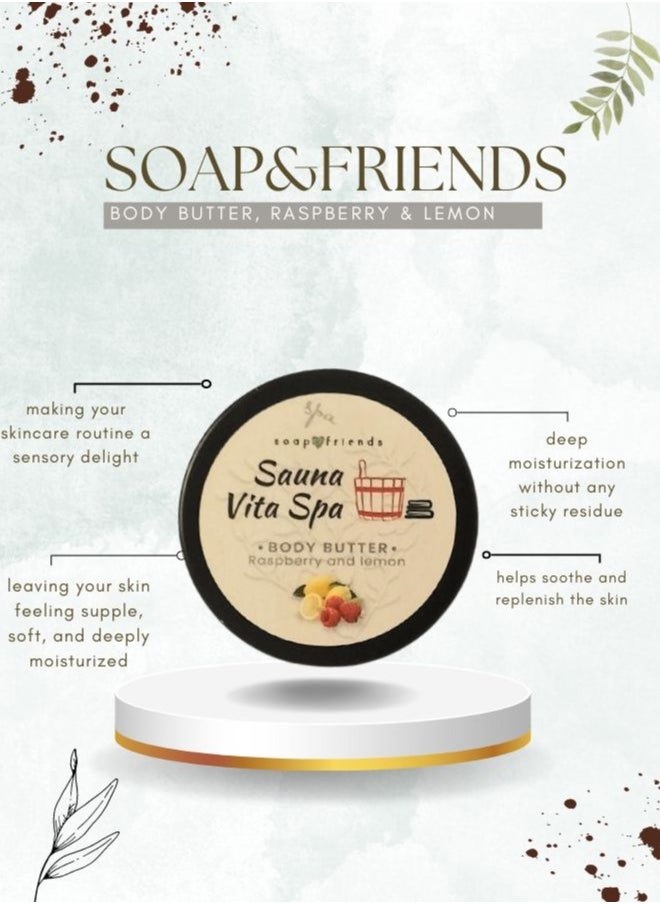 Soap&Friends Raspberry Lemon Body Butter - 50ml |  Luxurious Spa treatment for Your Skin Post-Sauna  - Image 3