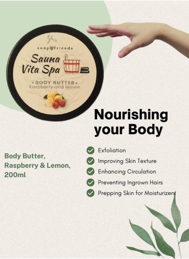 Soap&Friends Raspberry Lemon Body Butter - 50ml |  Luxurious Spa treatment for Your Skin Post-Sauna  - Image 4