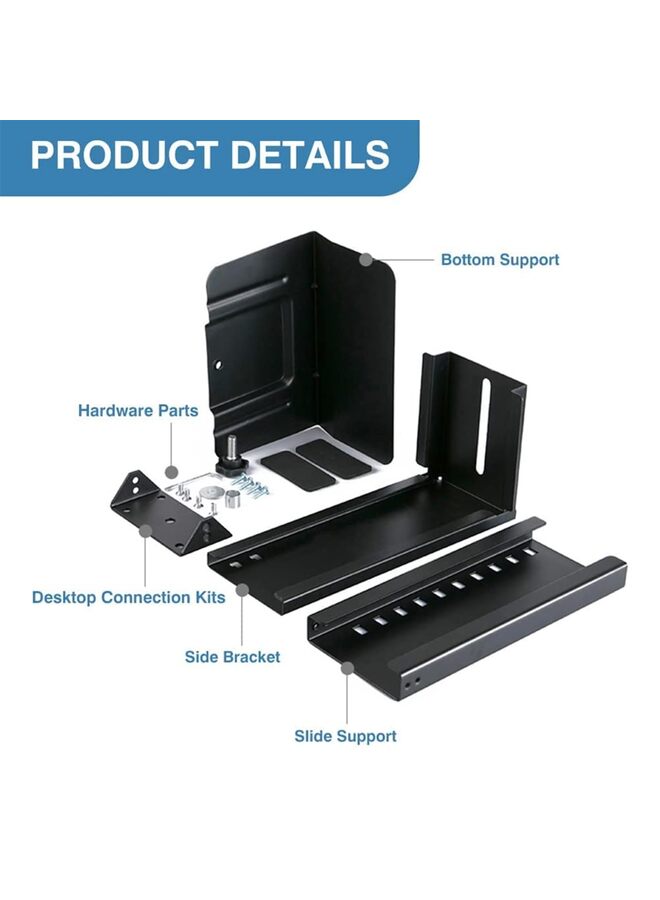 Heavy Duty Computer Wall Mount - Height Adjustable from 11.8" to 19.6", Width Adjustable from 5.7" to 9.6" - Computer Mount PC Holder Under Desk or On Wall - Image 2