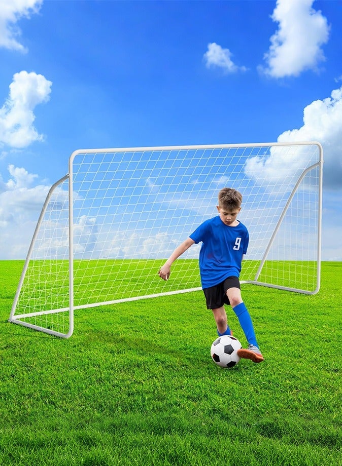 واكيمي مرمى كرة قدم محمول للفناء الخلفي، مقاس 240×90×150، شبكة وإطار مناسب للأطفال والكبار، مناسب للمنزل، للتدريب في الفناء الخلفي، معدات تدريب كرة القدم. - Image 1