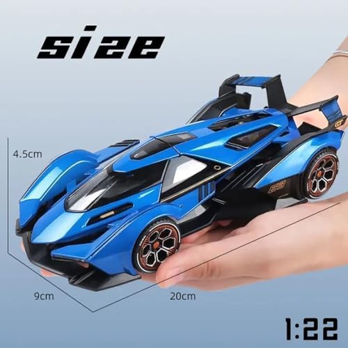 DEUSON ECOM 1:22 Scale Diecast Metal Car Lambo V12 GT Toy Car for Kids Collection Model Cars with Light Sound Pull Back Openable Door - Image 2