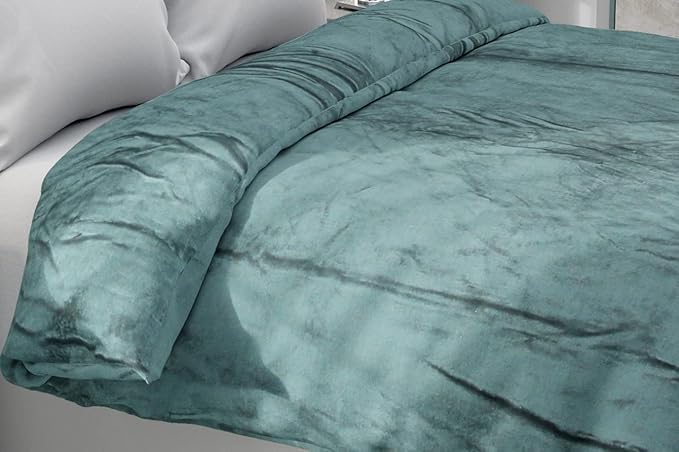 MORADO MORADO 190 GSM Flannel Super Soft Warm Single Bed Quilt CoverDuvet CoverRajai CoverBlanket Cover for Winters with Zipper 60x90 Inches Sea Green - Image 2