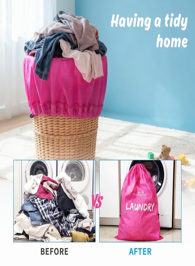 بريتي كير حقائب غسيل ملابس السفر PrettyCare 2 XL (36 × 24 بوصة) للملابس الرقيقة، قابلة للغسل، ومنظم للملابس المتسخة - سهلة الحمل لأربع غسلات، كبيرة بما يكفي لسلة الغسيل أو سلة مستلزمات السفر - Image 4