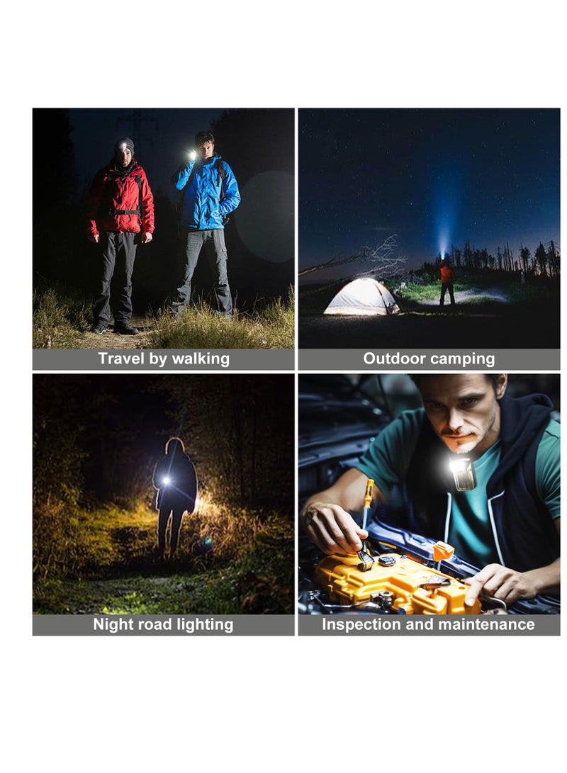 Excefore Pocket Flashlight with Clip, Digital Power Display Rechargeable Cap Lights Clip On Hat, 180 Degree Twist Small Flash Light, LED Magnetic Flat EDC Pocket Light for Running, Camping, Cycling, Black  - Image 3