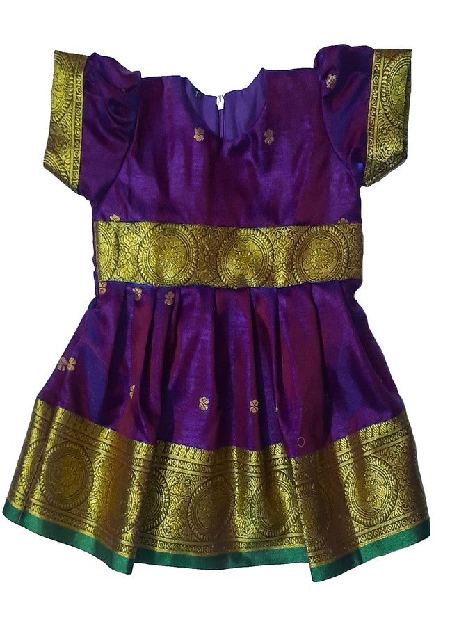 LUSTER Baby Girls Silk Satin Knee Length Frock (Month 0-6, 6-12, 12-18) (0-3 Months, Wine) - Image 1