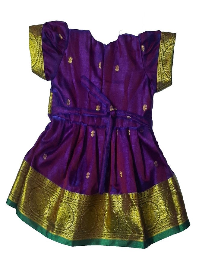LUSTER Baby Girls Silk Satin Knee Length Frock (Month 0-6, 6-12, 12-18) (0-3 Months, Wine) - Image 2