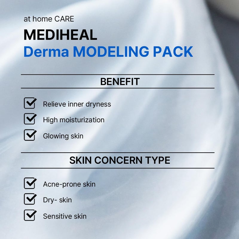 Mediheal Derma Modeling Pack (Hyaluronate)*2 - Deep Hydrating For Moist Skin - Easy DIY Home Spa Kits, Hydrating Icy Jelly Mask For Skin Refreshment - Image 4