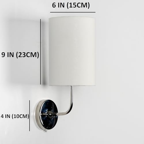 Craftter Wall Lamp for Living and Bed Room Light-Stainless Steel Base (B22 Bulb, 40-Watt, Textured White) - Image 3