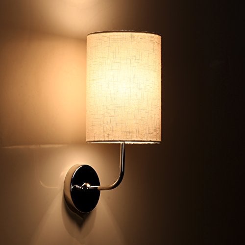 Craftter Wall Lamp for Living and Bed Room Light-Stainless Steel Base (B22 Bulb, 40-Watt, Textured White) - Image 1