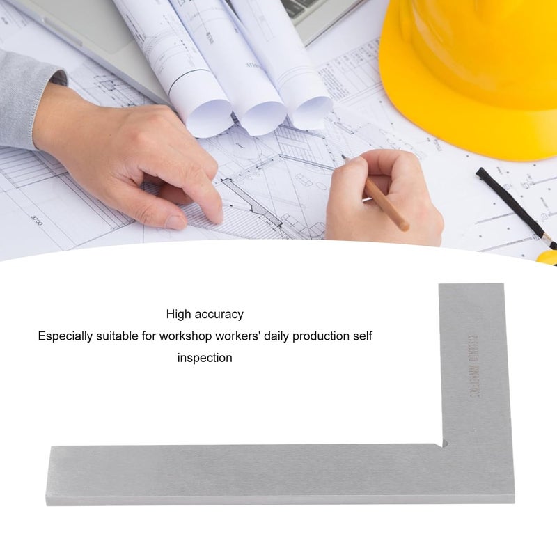 Machinist Square, Carbon Steel Right Angle Square, 90 Degree Engineer Tool, High Accuracy Engineer Square Ruler for Woodworking 200x130mm, ANKROYU9pqofgzshb - Image 3