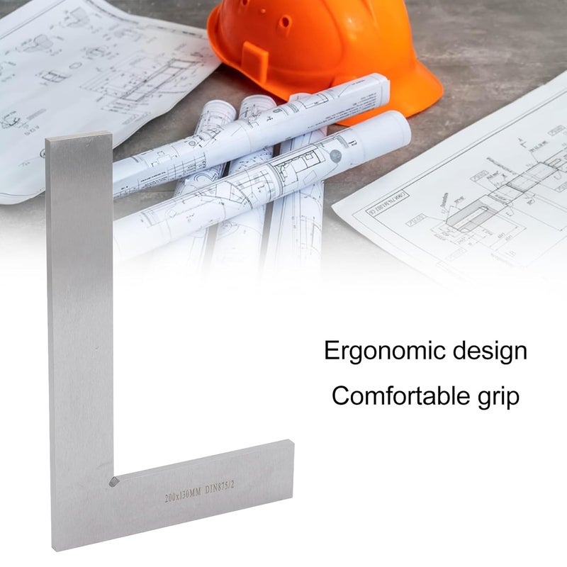 Machinist Square, Carbon Steel Right Angle Square, 90 Degree Engineer Tool, High Accuracy Engineer Square Ruler for Woodworking 200x130mm, ANKROYU9pqofgzshb - Image 4