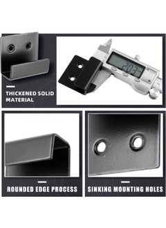 Y&D Stainless Steel Wall Mount Brackets Hooks, Set of 10, Heavy Duty Tile Hangers for Mirrors, Picture Frames, and Ceramic Displays, Medium Size, Black  - Image 2