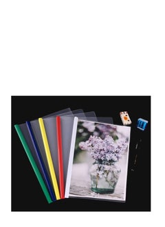 Generic Clear Report Covers A4 Size with Sliding Bars, 15mm Presentation File Folders Binder, 130 Sheet Capacity, for Homework Folder, Presentation Folder, File Folder, 5 Assorted Colors(20 Pack)  - Image 2