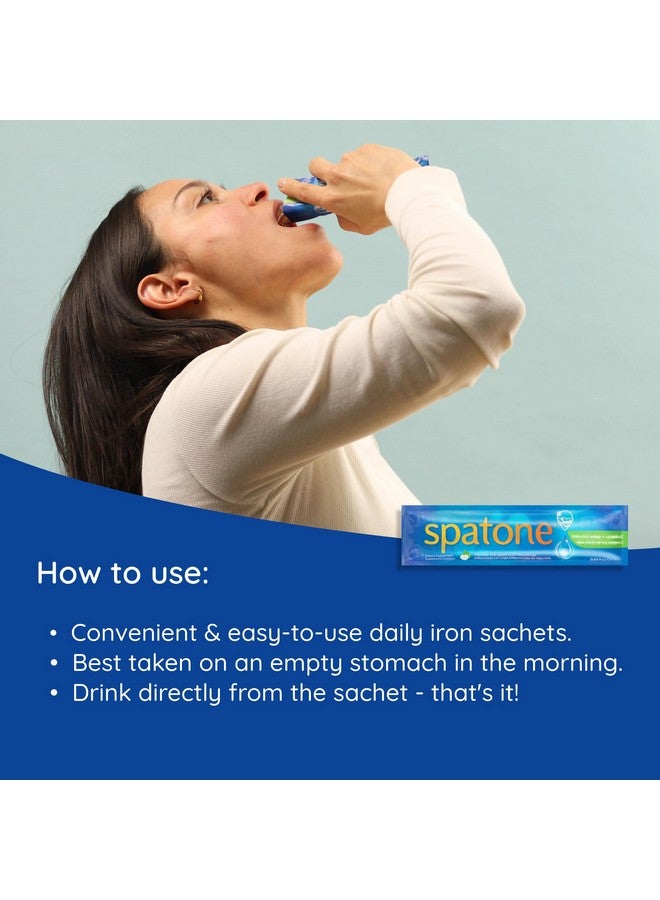 Spatone Spatone Natural Liquid Iron Supplement Plus VIT C for Women - Men & Kids Ages 4+ - Ideal During Pregnancy - Easily Absorbed & Gentle - Vegan - Apple Flavor - 28-Day - 5mg of Iron Per 20mL Sachet  - Image 3