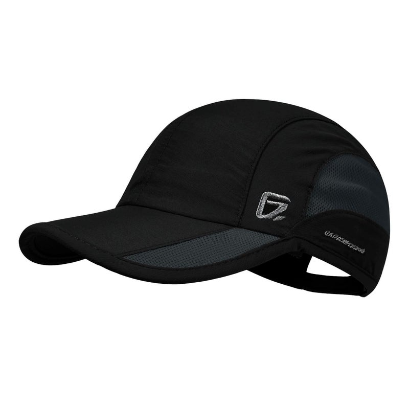 GADIEMKENSD GADIEMKENSD Outdoor Running Hat Men's Quick Dry Sun Hat Cool UPF50+ Womens Sports Baseball Cap Mesh Trucker Dad Hats Breathable Soft for Golf Summer Camping Hiking Black M  - Image 1