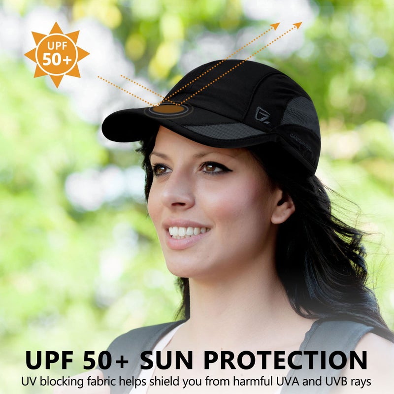GADIEMKENSD GADIEMKENSD Outdoor Running Hat Men's Quick Dry Sun Hat Cool UPF50+ Womens Sports Baseball Cap Mesh Trucker Dad Hats Breathable Soft for Golf Summer Camping Hiking Black M  - Image 2