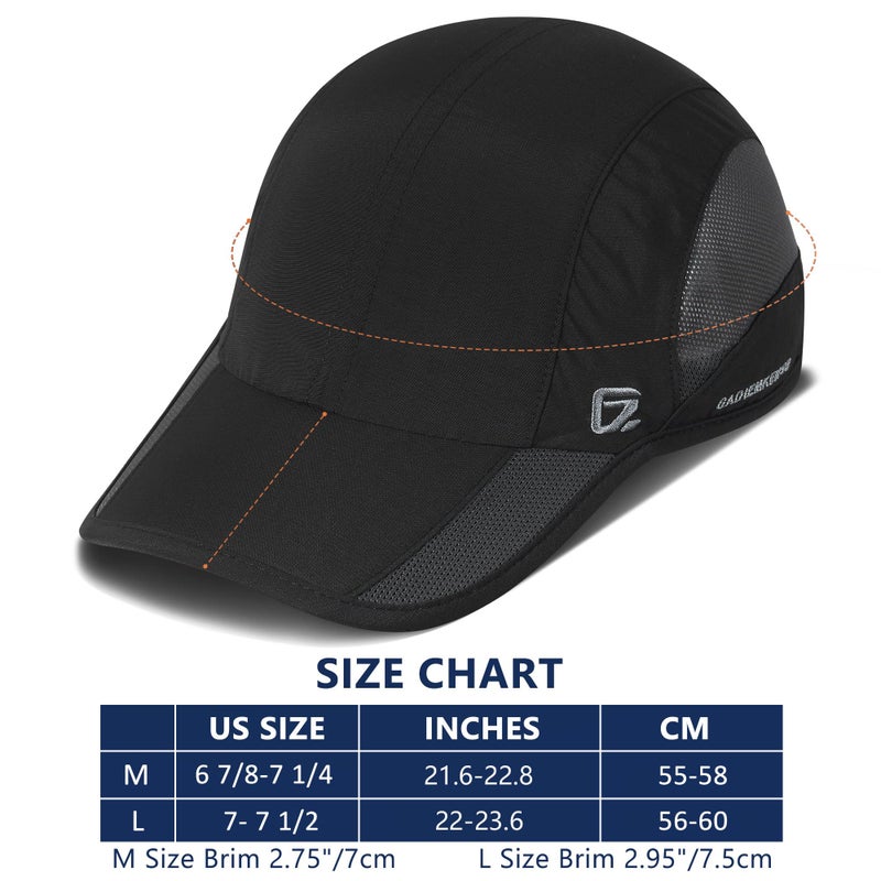 GADIEMKENSD GADIEMKENSD Outdoor Running Hat Men's Quick Dry Sun Hat Cool UPF50+ Womens Sports Baseball Cap Mesh Trucker Dad Hats Breathable Soft for Golf Summer Camping Hiking Black M  - Image 5