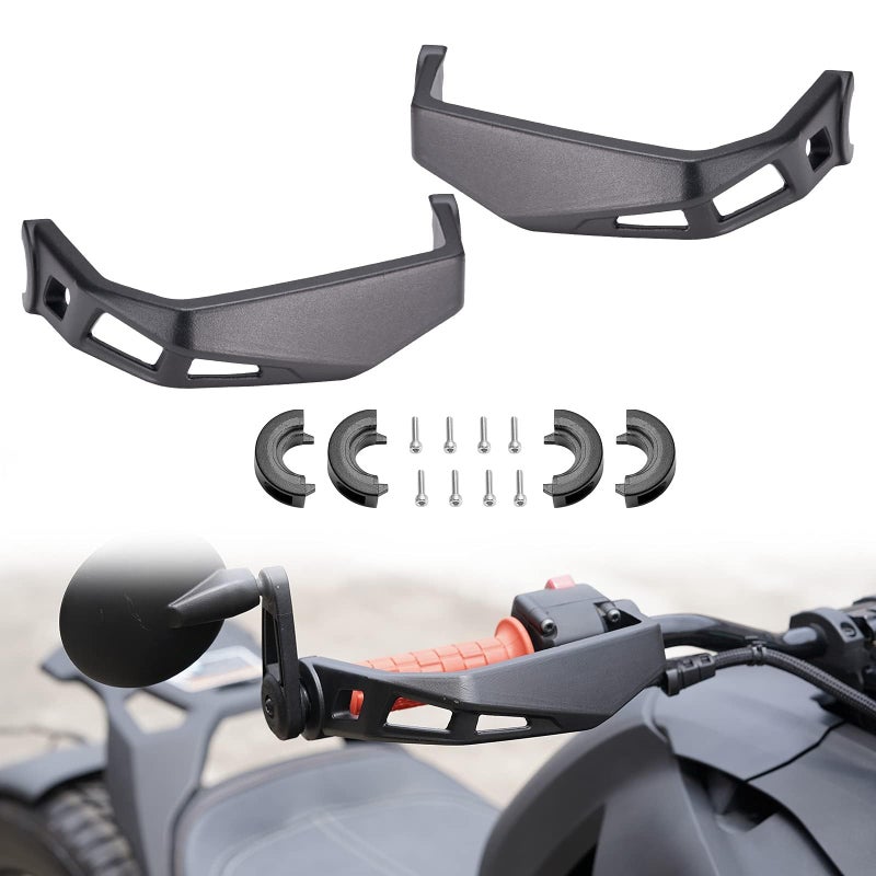 A UTV PRO Aluminum Handlebars Handguards Protector Compatible with Can Am Ryker 600 900 Sport Ryker Rally Edition AccessoriesReplace OEM 219400998Black2PCS