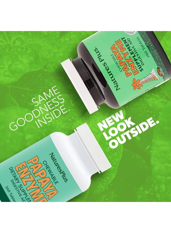 Natures Plus Papaya Enzyme - 6 mg Papain - All Natural Digestive Aid Supplement, Contains Amylase & Protease - 360 Chewable Tablets (360 Servings) - Image 2