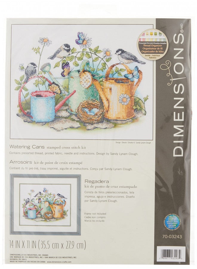 Dimensions Stamped Cross Stitch Kit, Watering Cans, 14" x 11" - Image 1