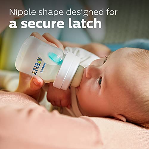 Avent Philips Avent Anti-Colic Baby Bottle with AirFree Vent, 4oz, with Flow 1 Nipples, 0m+, 2pk, Clear, SCY701/92 - Image 5