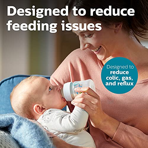 Avent Philips Avent Anti-Colic Baby Bottle with AirFree Vent, 4oz, with Flow 1 Nipples, 0m+, 2pk, Clear, SCY701/92 - Image 2