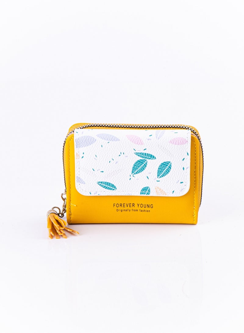 Color Printing Wallet Gorgeous Shape - Yellow LT-32