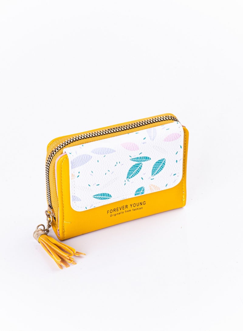 Color Printing Wallet Gorgeous Shape - Yellow LT-32