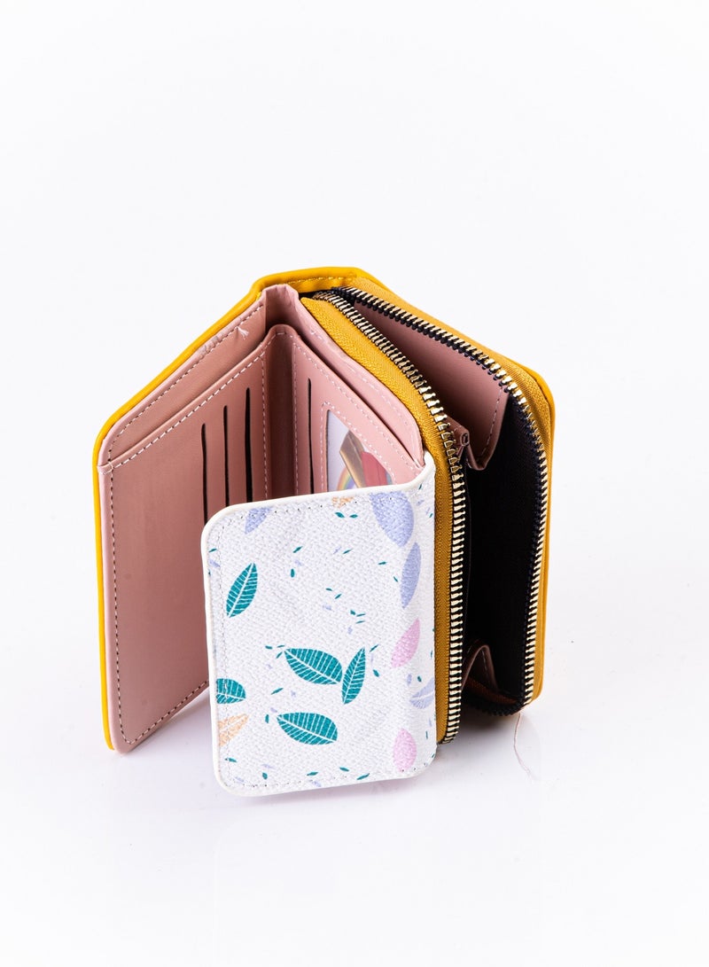 Color Printing Wallet Gorgeous Shape - Yellow LT-32