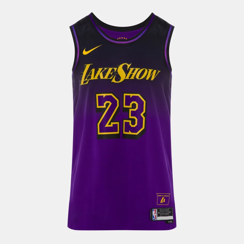 نايكي تيشيرت كرة السلة NBA 24/25 لوس أنجلوس ليكرز سيتي إديشن سوينج مان للرجال