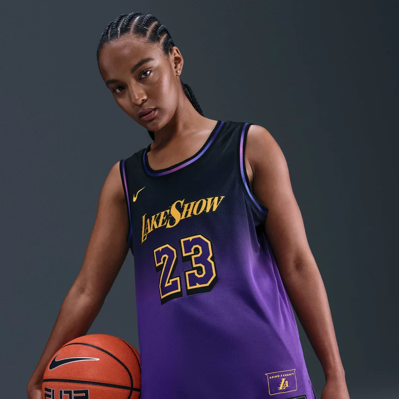 نايكي تيشيرت كرة السلة NBA 24/25 لوس أنجلوس ليكرز سيتي إديشن سوينج مان للرجال