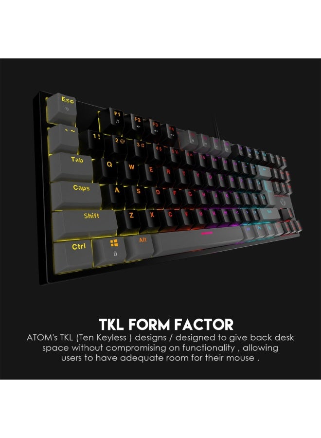 فانتيك لوحة مفاتيح الألعاب الميكانيكية السلكية ATOM 87 MK876 V2 RGB TKL SUMI EDITION - Image 4