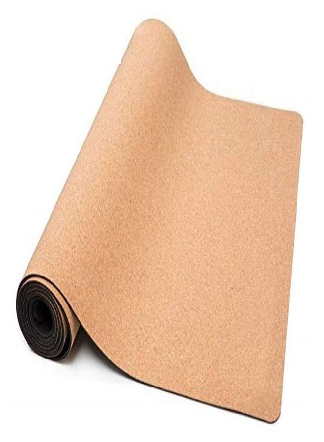 BM Anti-Slip/Anti-Microbial Surface, Durable, Lightweight, Reversible, Easy to Clean Premium European Cork Material Yoga Mat with a Sling (Brown, h 072 inch X w 024 inch X d 005 mm) - Image 3