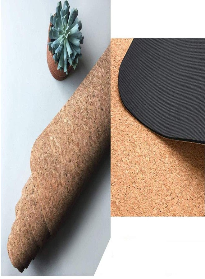 BM Anti-Slip/Anti-Microbial Surface, Durable, Lightweight, Reversible, Easy to Clean Premium European Cork Material Yoga Mat with a Sling (Brown, h 072 inch X w 024 inch X d 005 mm) - Image 4