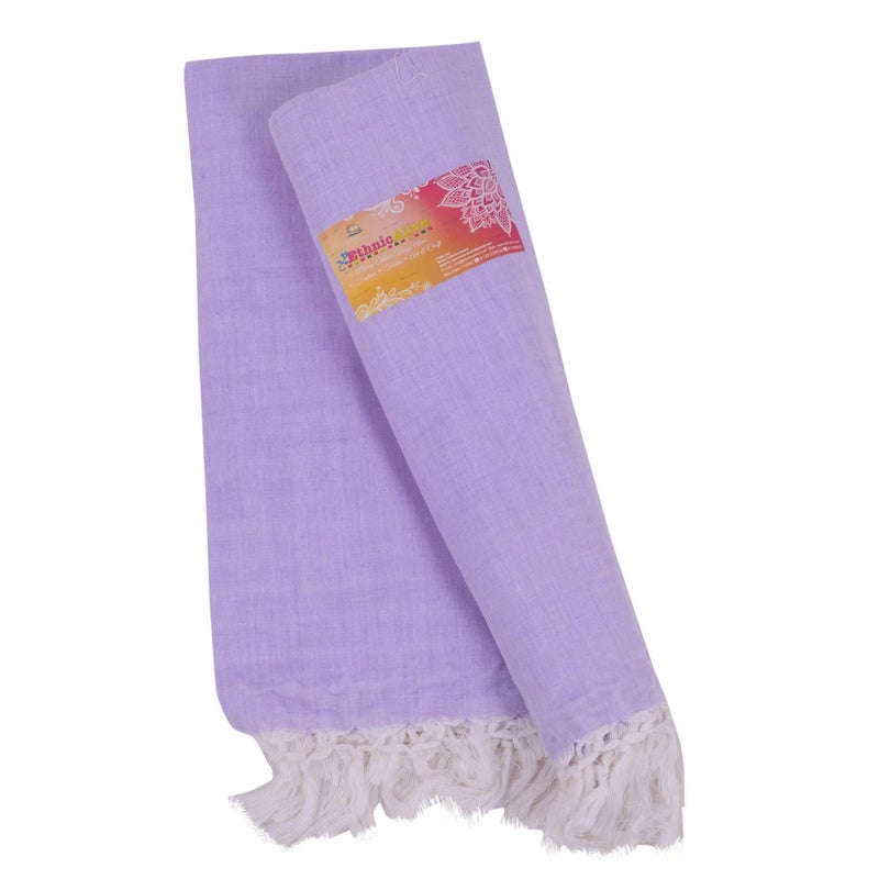 EthnicAlive Nic Bhagalpuri Silk Purple Chadar/Soft Cotton Single Layer Chadar/Summer All Season Handloom Duvet/Comforter/Topsheet Throw and Travel Blanket - Image 1