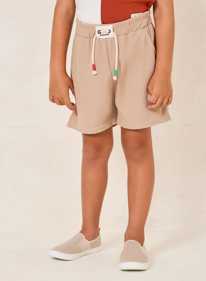Styli Styli Patch Detail Shorts with Drawstring