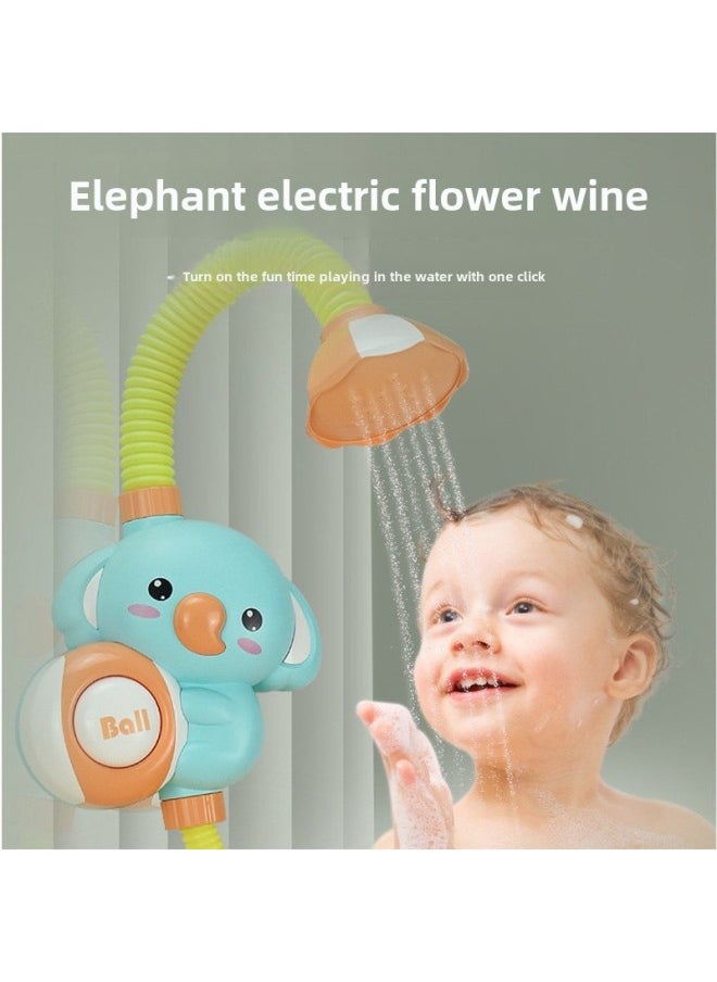 Generic - Elephant Shower Baby Bath Toys Children's Electric Water Spray Shower Shower Water Toys-Color:Elephant Shower-Blue - Image 1