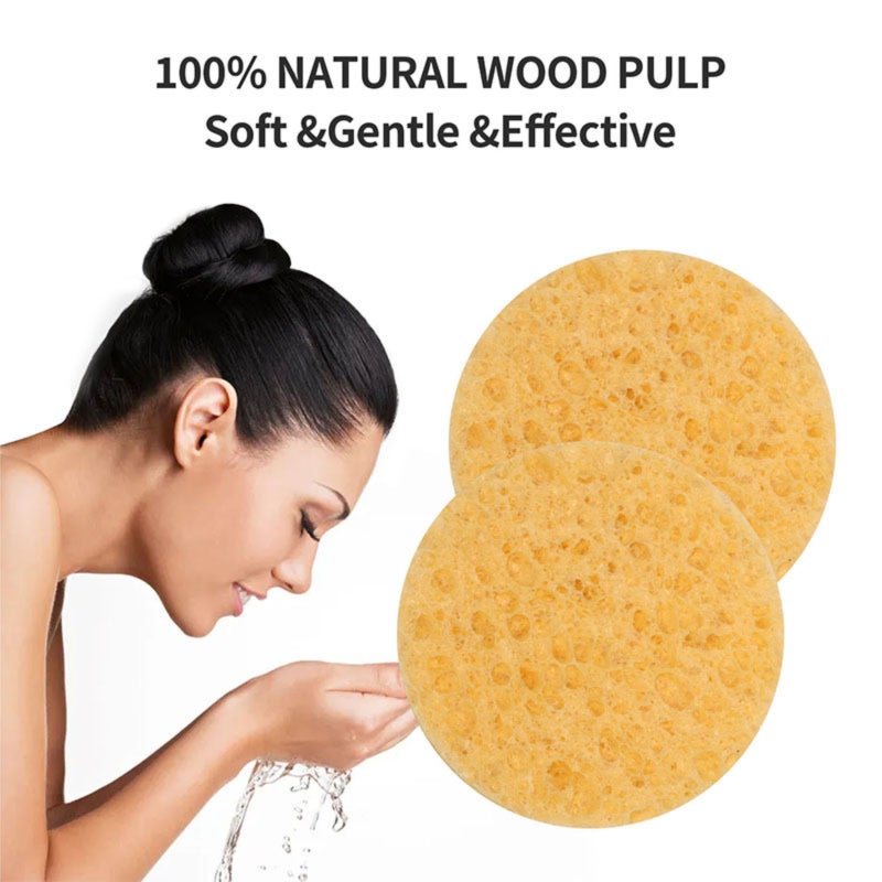 30 pieces of natural compressed wood pulp cotton face wash, disposable cleaning and makeup remover face wash for beauty SPA - Image 2