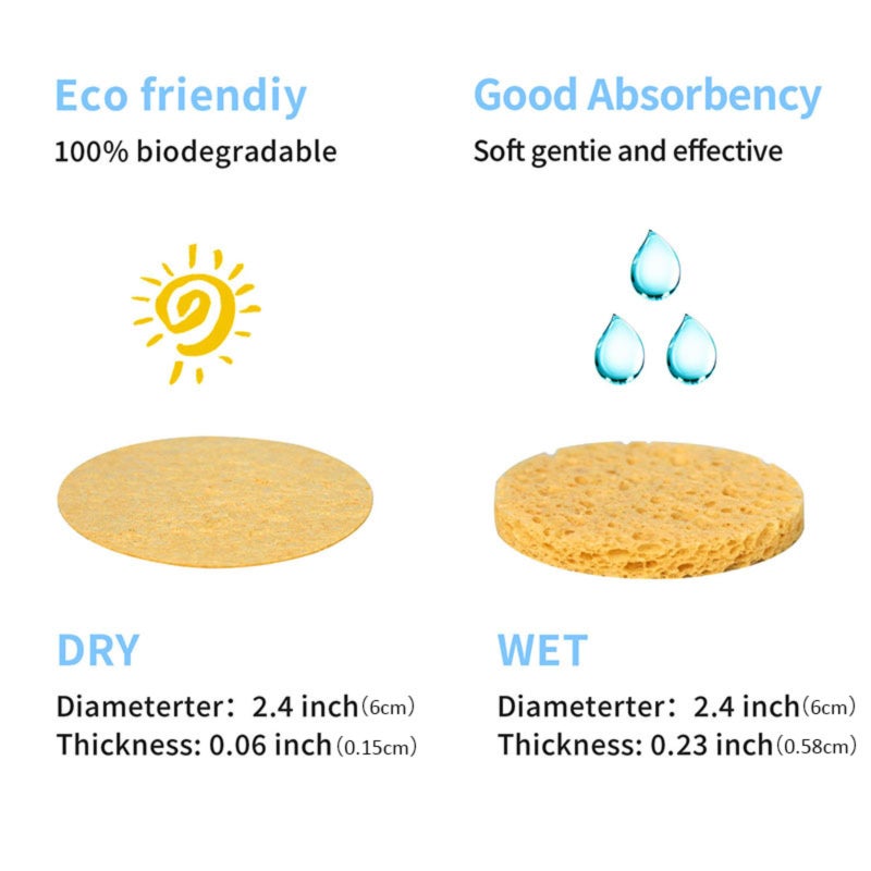 30 pieces of natural compressed wood pulp cotton face wash, disposable cleaning and makeup remover face wash for beauty SPA - Image 3