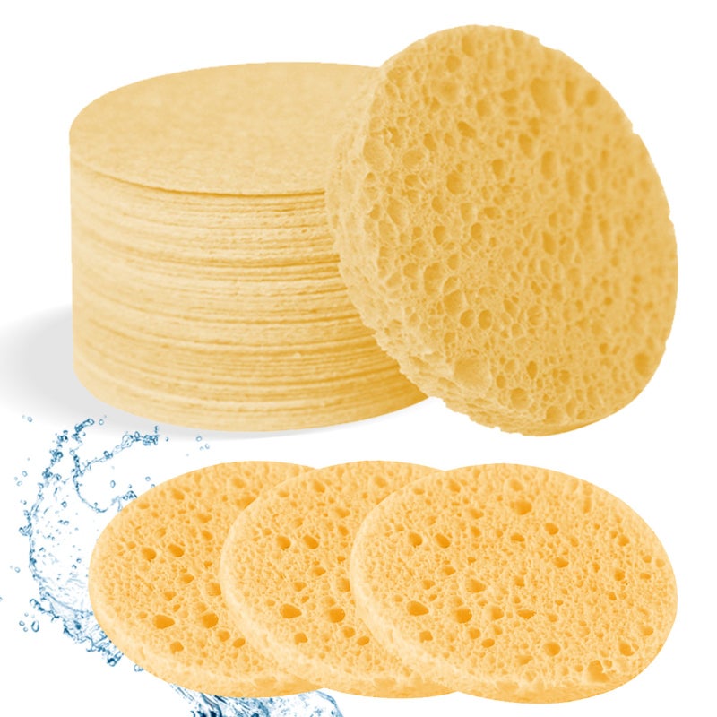 30 pieces of natural compressed wood pulp cotton face wash, disposable cleaning and makeup remover face wash for beauty SPA - Image 1