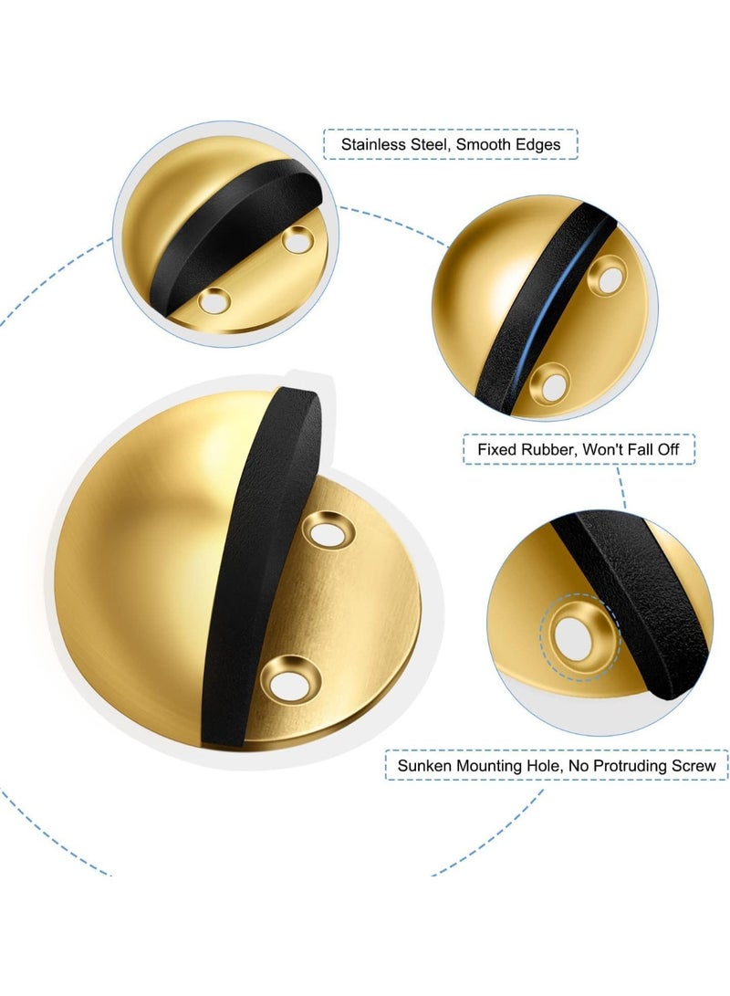 Emerald Door Stopper, Floor Door Stop Gold Door Stoppers Sound Dampening Rubber Bumper Adhesive Door Stops No Drilling Doorstop Wall Protector, Dome Shaped, 2 Pack - Image 4