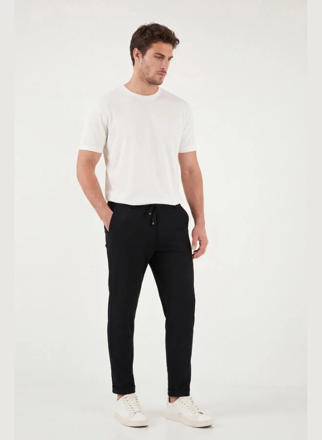 Buratti  Buratti Slim Fit Regular Waist Tapered Leg Trousers Men's Pants 6843654 for Men | Best Price UAE