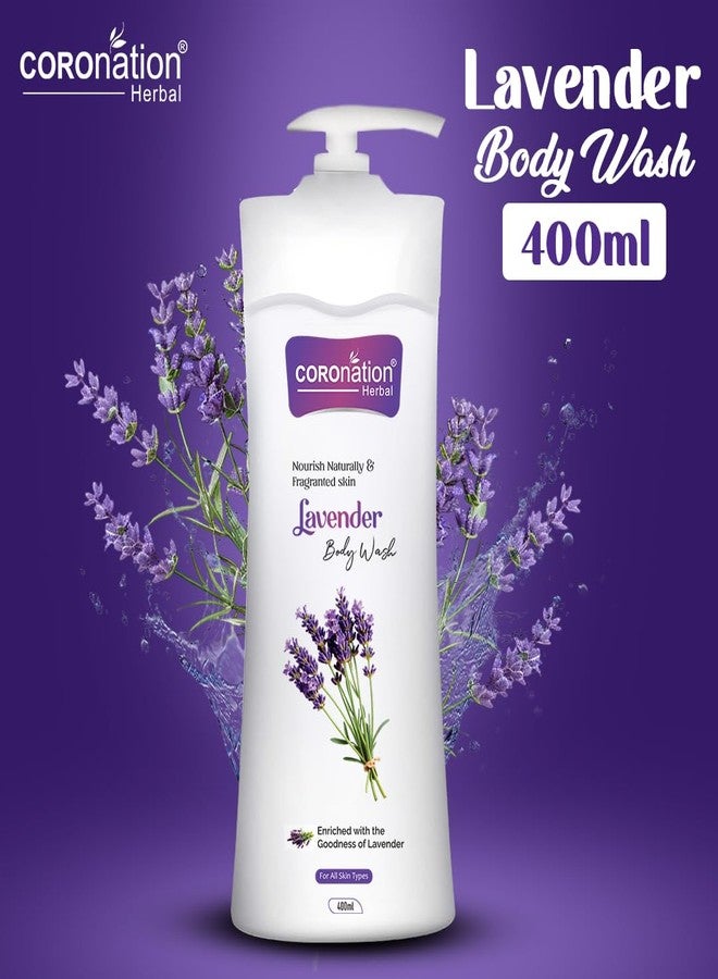 COROnation Herbal lavender Body Wash For Tan Removal and Glowing Skin with Turmeric & Saffron | Improve Skin Tone & Texture | For Tan Removal & Brightening skin | Brings a Natural Radiance & Glow - 400 ml - Image 2