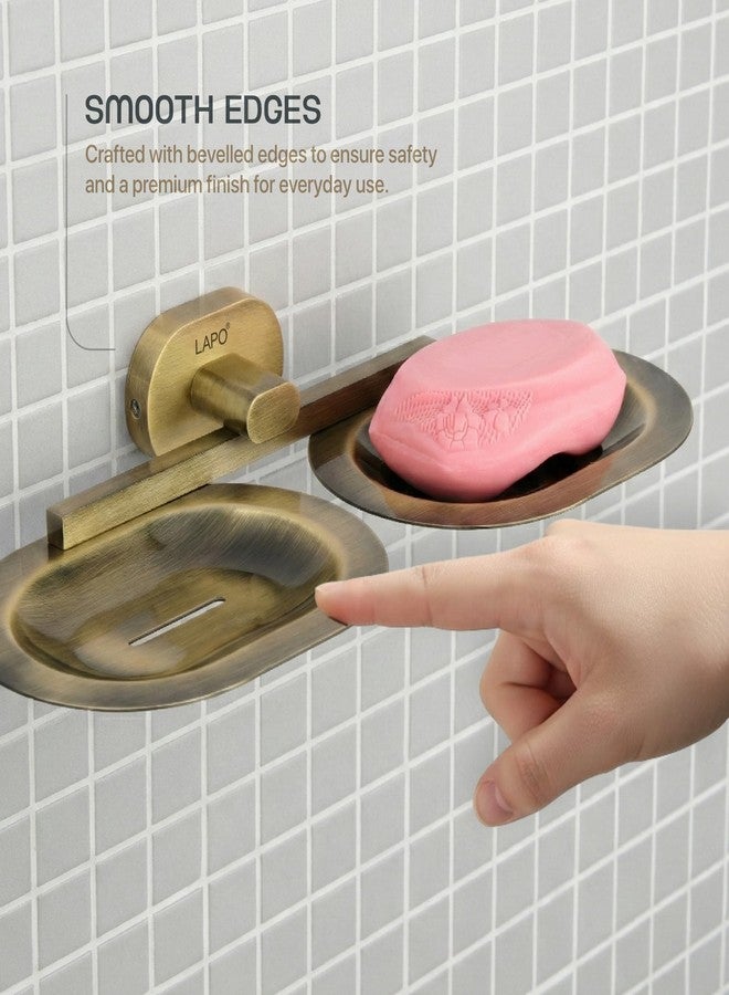 LAPO 304 Stainless Steel Soap Dish Holder for Bathroom, Wall Mounted Soap Stand for Wash Basin & Shower Area, Rust Resistant Design, Antique Finish, 25 Years Warranty, Pack of 1 - KIK - Image 5