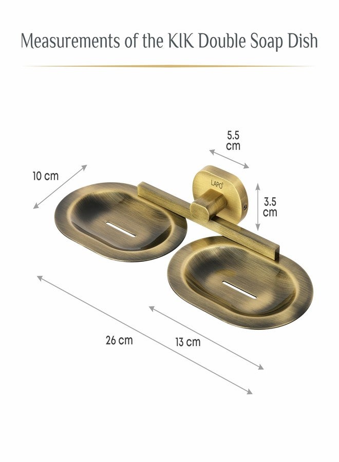 LAPO 304 Stainless Steel Soap Dish Holder for Bathroom, Wall Mounted Soap Stand for Wash Basin & Shower Area, Rust Resistant Design, Antique Finish, 25 Years Warranty, Pack of 1 - KIK - Image 2