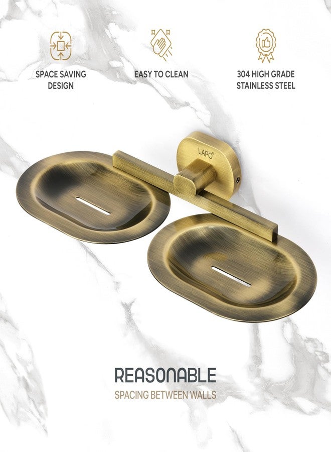 LAPO 304 Stainless Steel Soap Dish Holder for Bathroom, Wall Mounted Soap Stand for Wash Basin & Shower Area, Rust Resistant Design, Antique Finish, 25 Years Warranty, Pack of 1 - KIK - Image 4