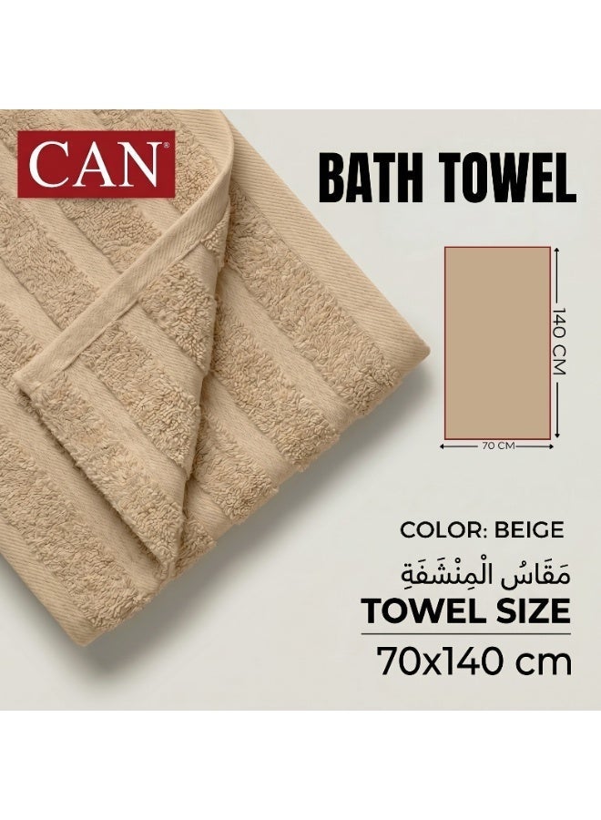 CAN Premium Microfiber Bath Towels Pack Of 4 - Ultra Soft & Absorbent Large Bath Towel 70x140cm (27.5" x 55") - Quick Dry Lightweight Towels for Bathroom, Beach, Spa, Pool, Travel (BEIGE) - Image 2