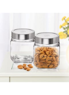 Treo By Milton Cube Storage Glass Jar, Set of 2, 580 ml Each, Transparent | Storage Jar | Modular Kitchen | Multipurpose Jar - pzsku/ZB02344B7A8B5089D21FEZ/45/_/1738306659/bb0216f8-335e-4006-9881-aa7f83432d7f