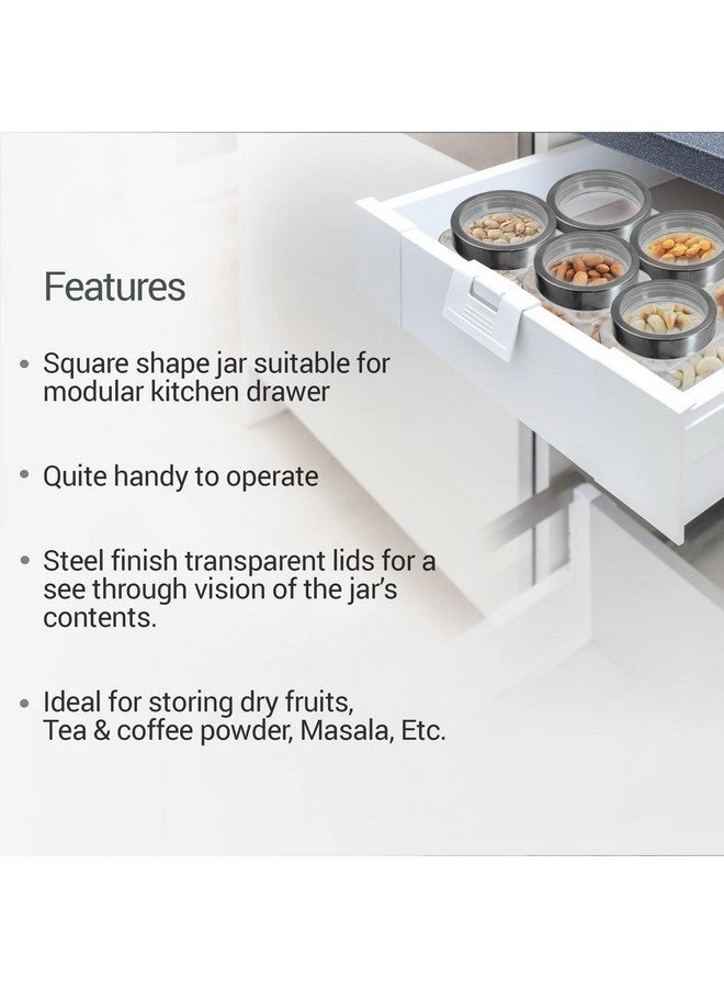 TREO تريو من ميلتون جرة تخزين زجاجية، مجموعة من 2، سعة 580 مل لكل واحدة، شفافة | جرة تخزين | مطبخ مودولار | جرة متعددة الاستخدامات - Image 4