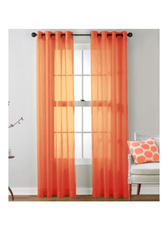 NIBEMINENT 2-Piece Polyester Window Curtain Orange 78.74x39.37inch - Image 1